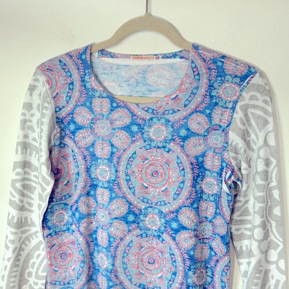Before & After Boho Casual Lightweight Women’s Size S Multicolored Waffle Top - Picture 2 of 13